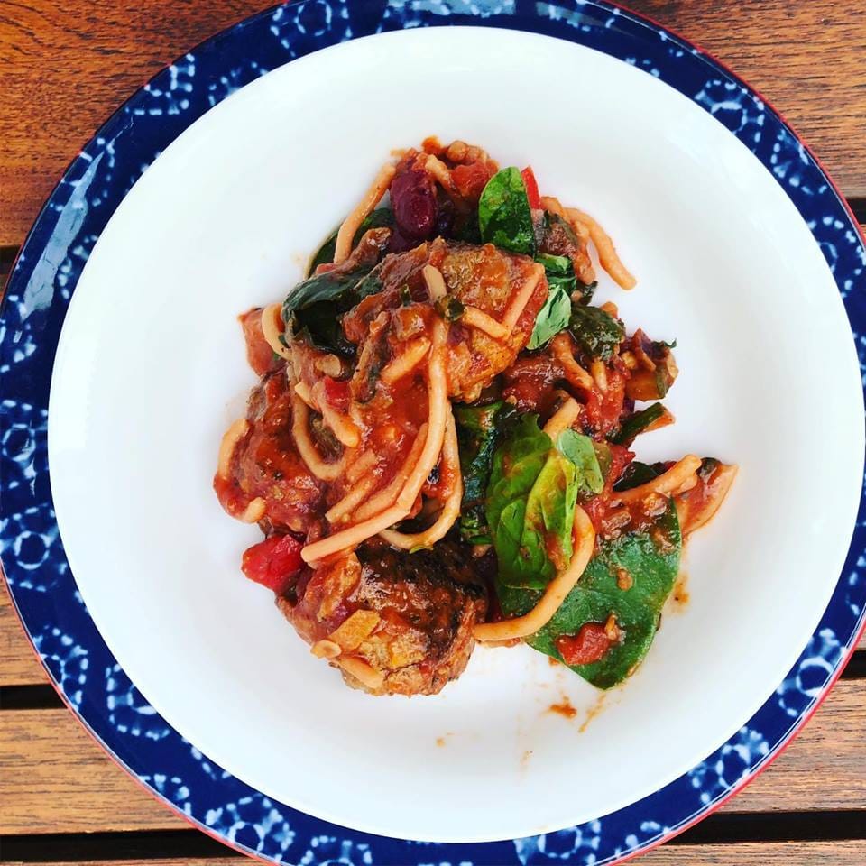 Rainbow Veg Meatballs & Spaghetti (Dairy, Soy, Nut Free)