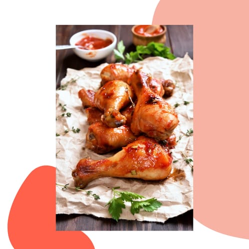 chicken drumsticks with vegetable risoni