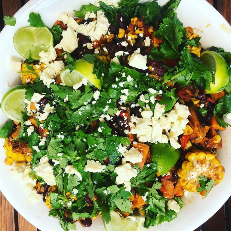 sweet potato, corn & black bean salad
