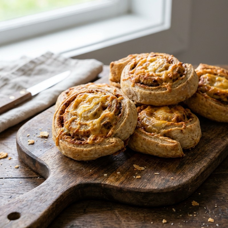 Wholemeal Cheese & Vegemite Scrolls
